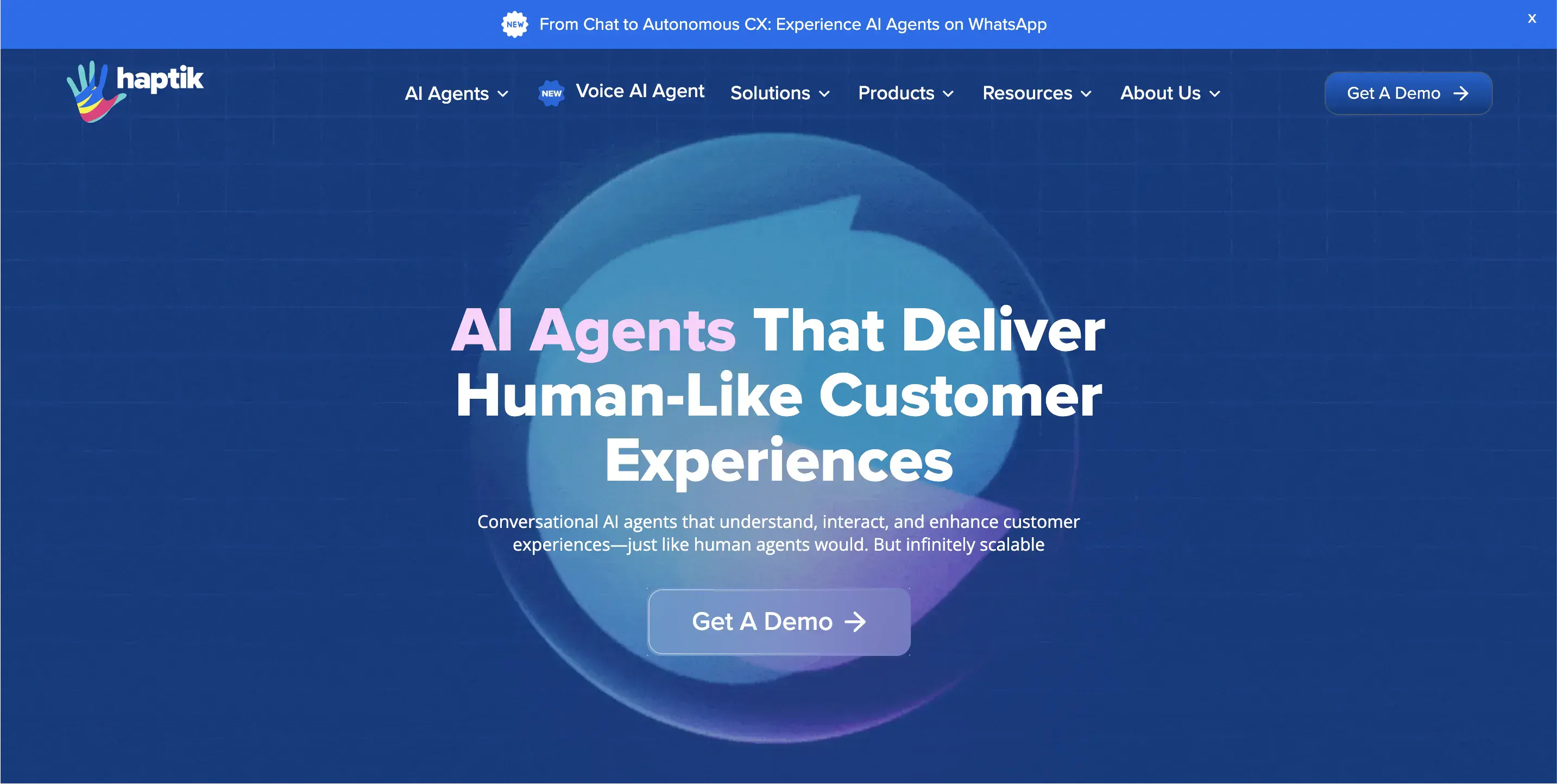 Haptik AI homepage