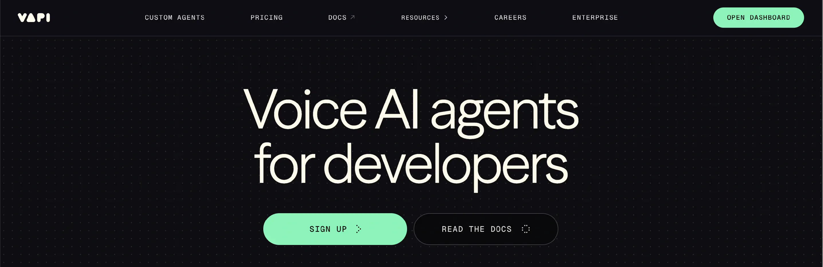 Screenshot of Vapi AI website