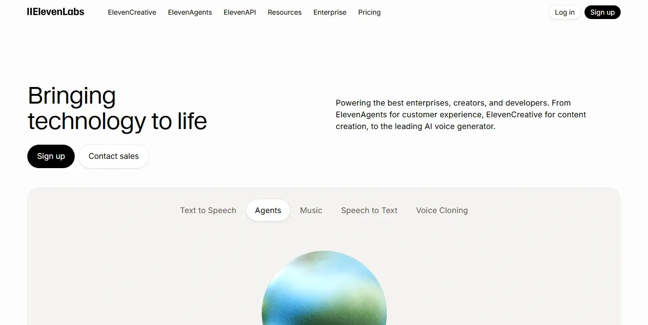 ElevenLabs website