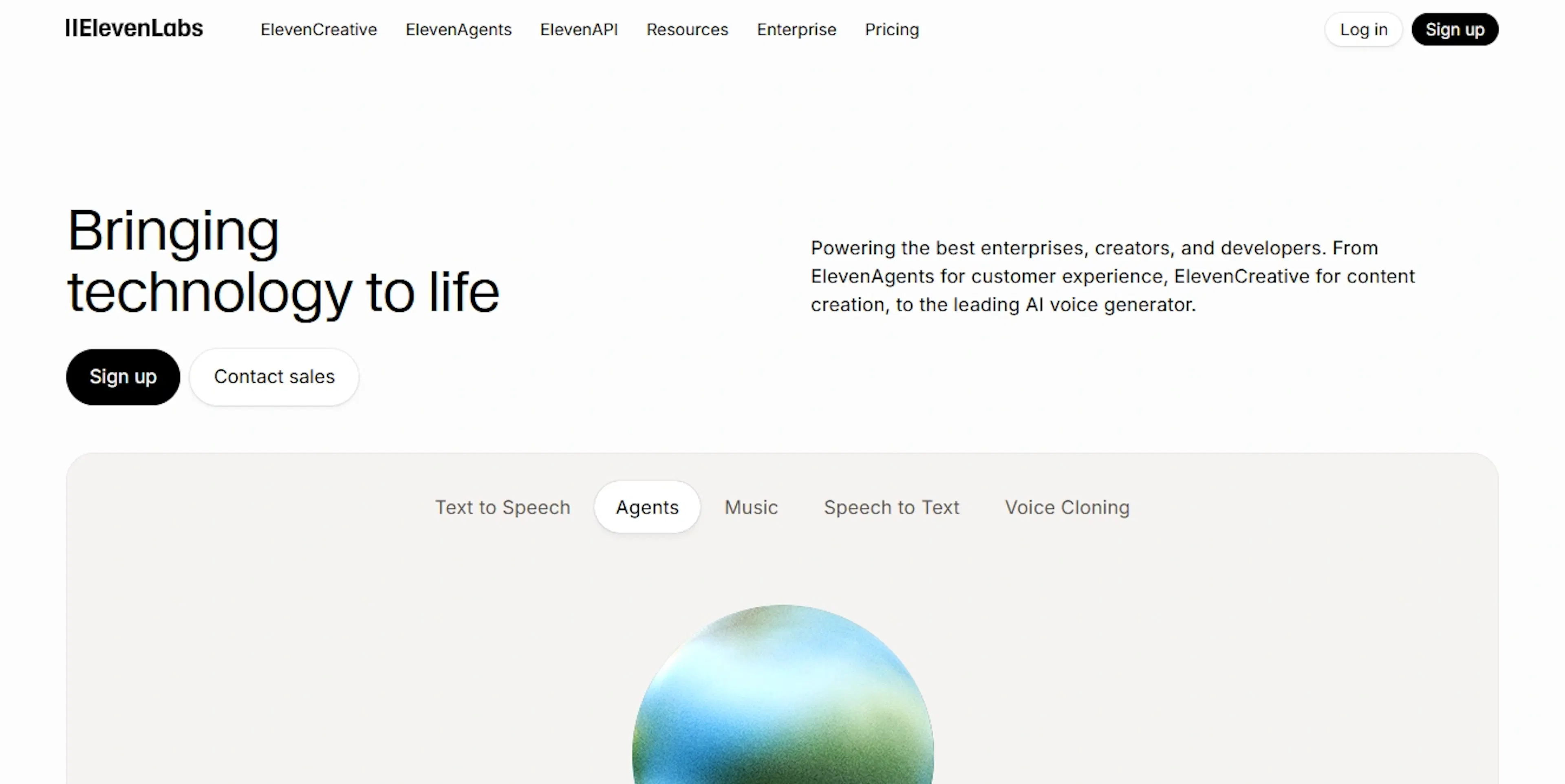 ElevenLabs website