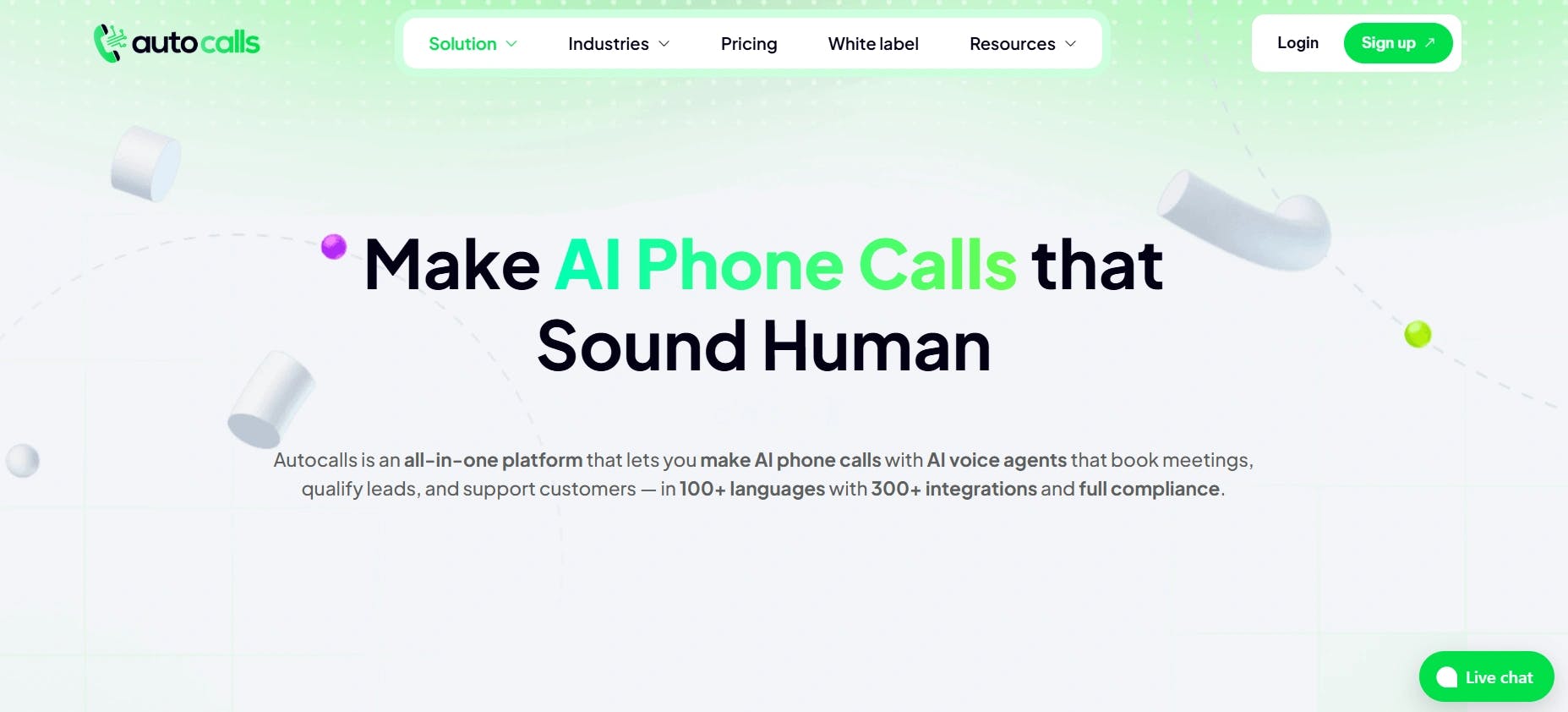 Home page of Autocalls