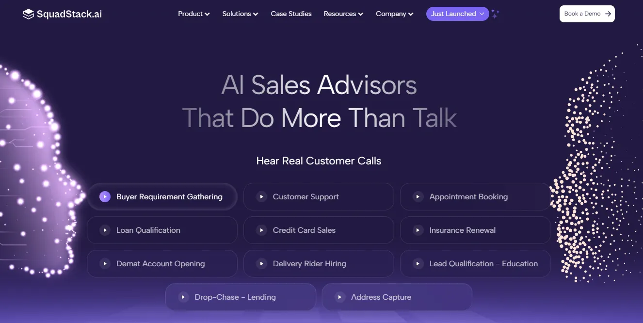 Home page of SquadStack