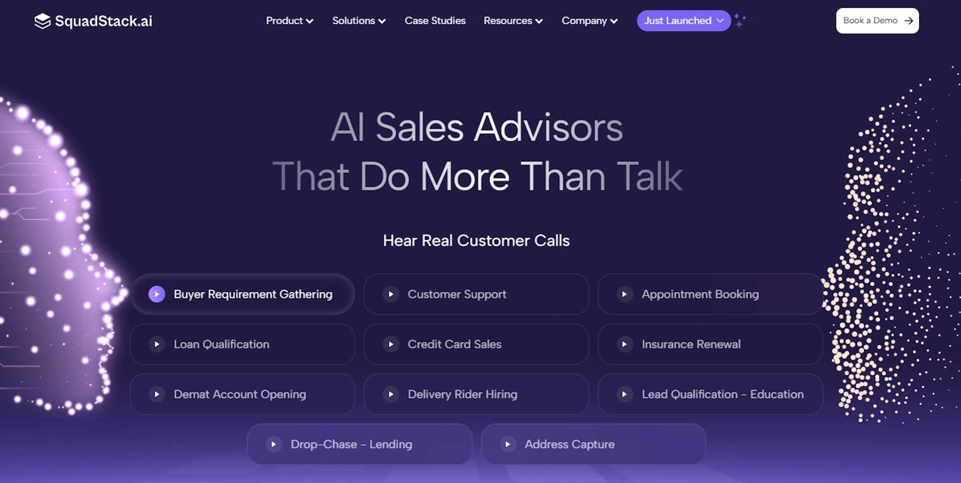 Home page of SquadStack