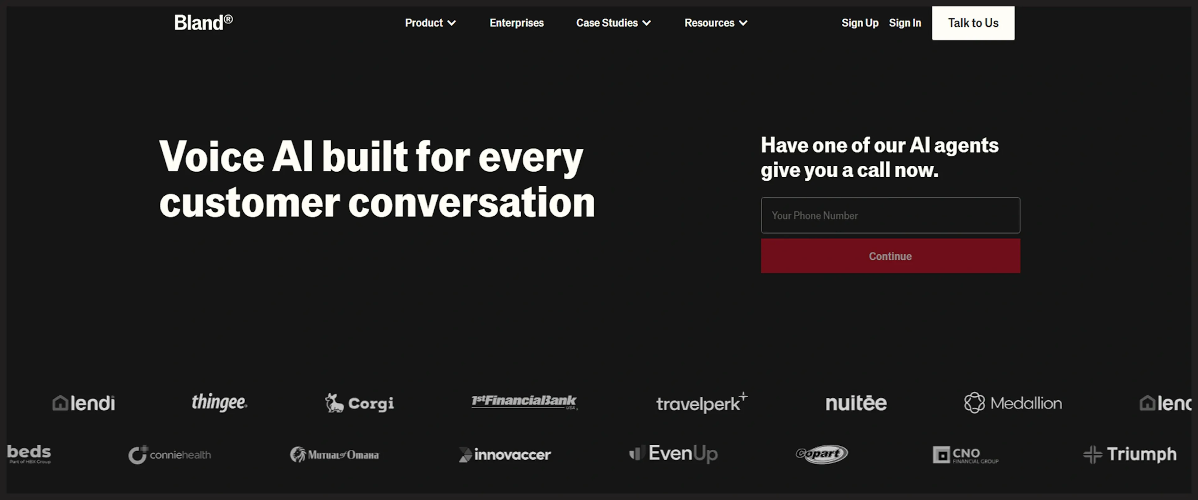 Bland AI website 