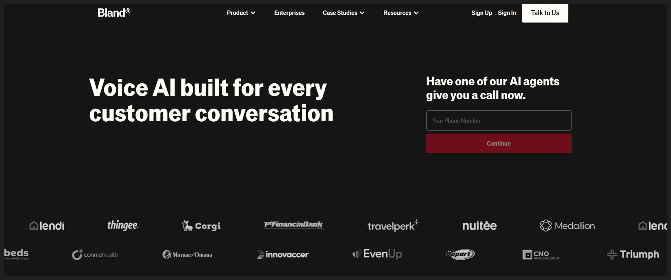 Bland AI website