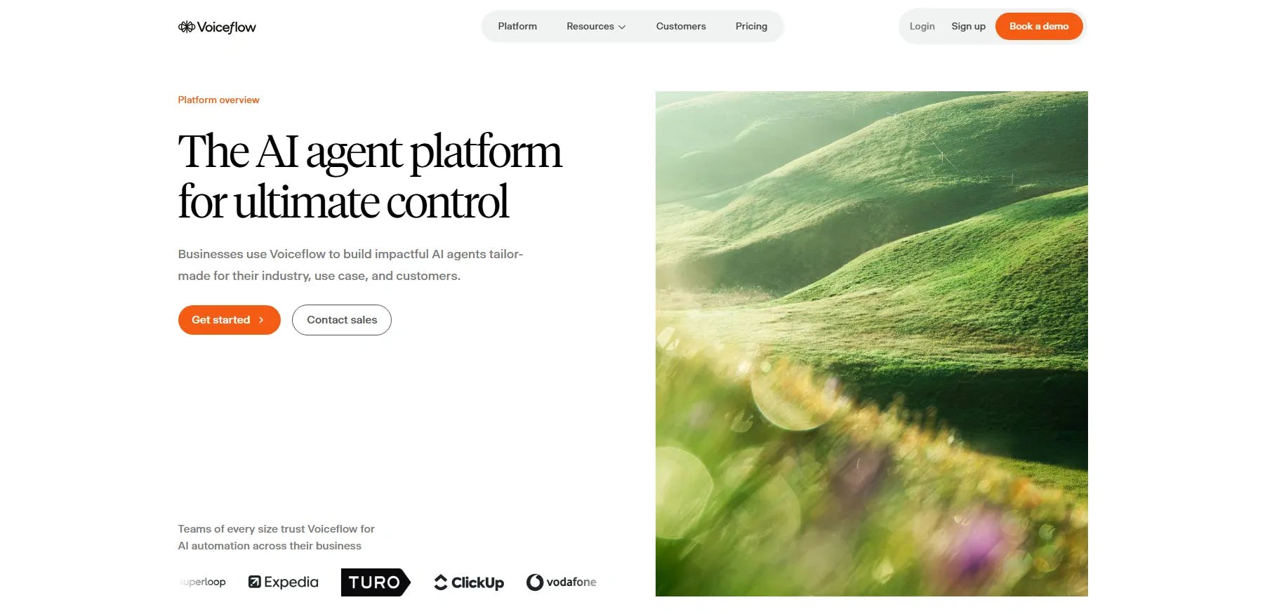 Home page of Voiceflow