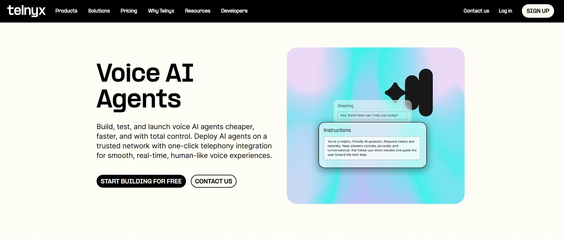 Home page of Telnyx