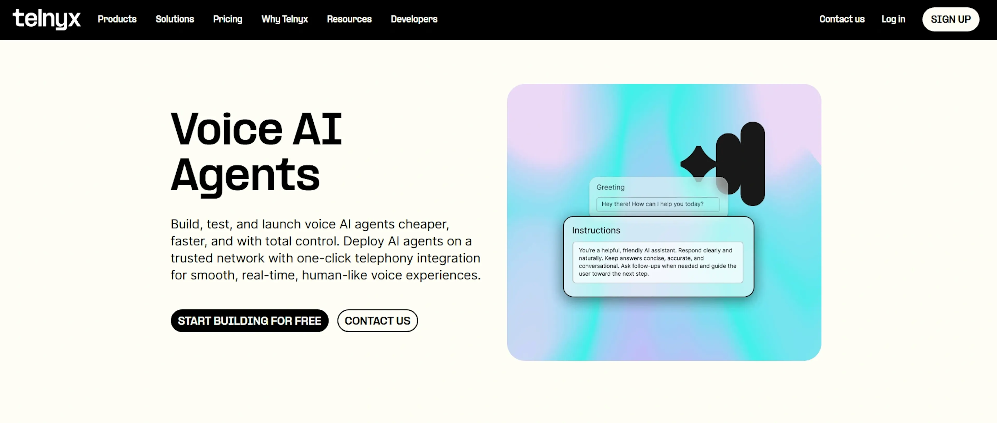 Home page of Telnyx