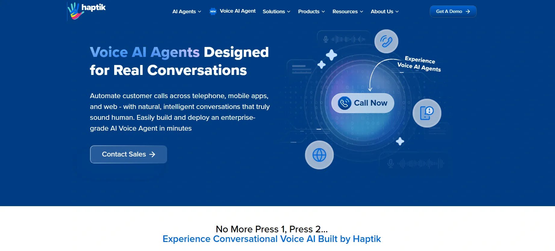 Home page of Haptik