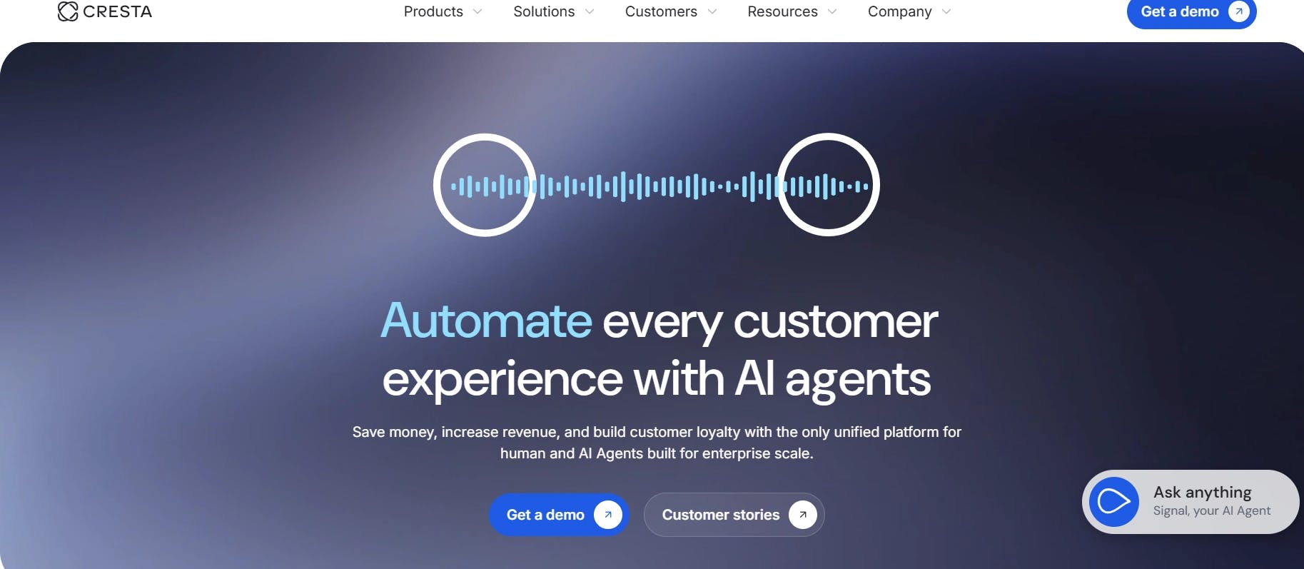 Cresta platform screenshot