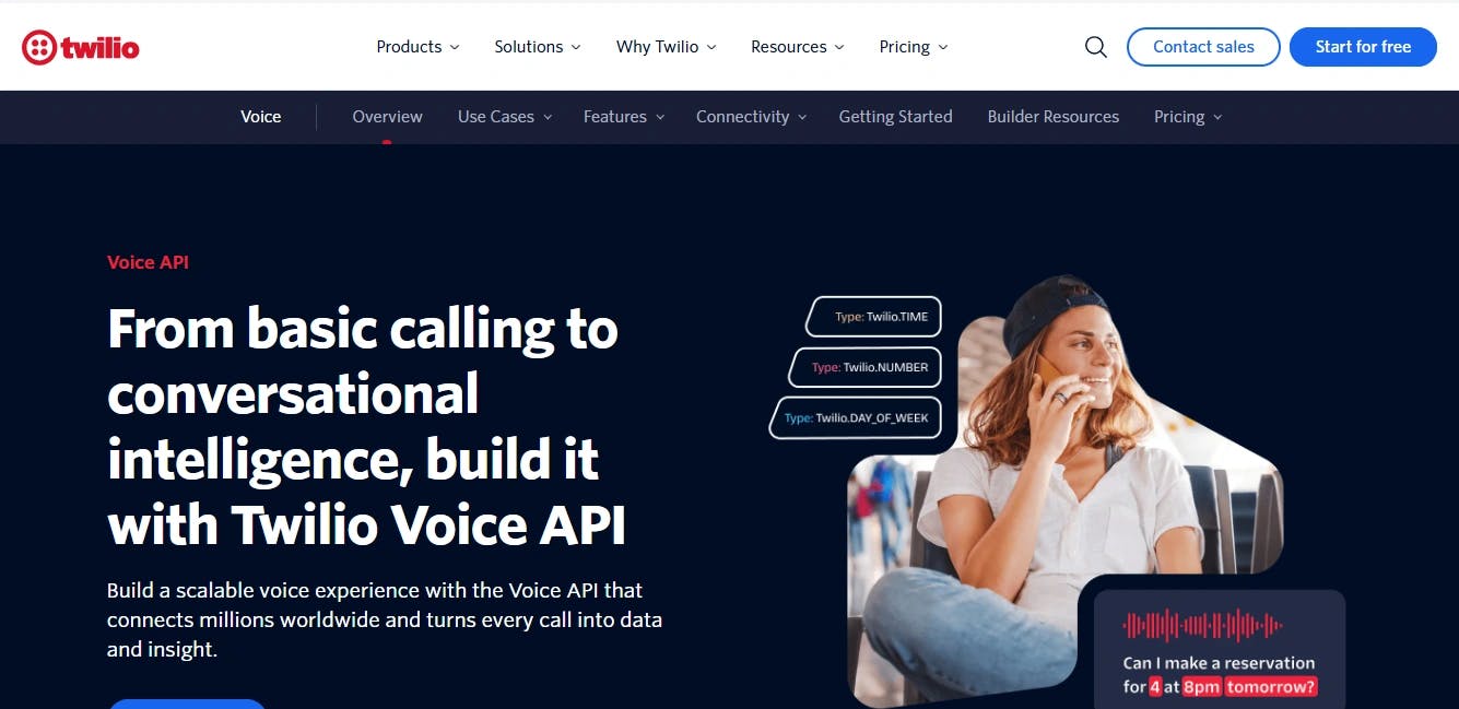 Twilio Voice website