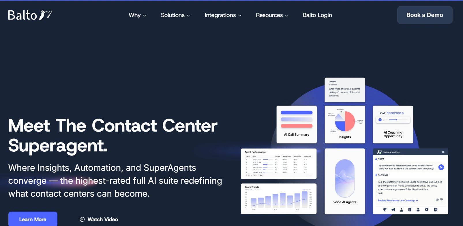 Balto real-time agent guidance platform screenshot