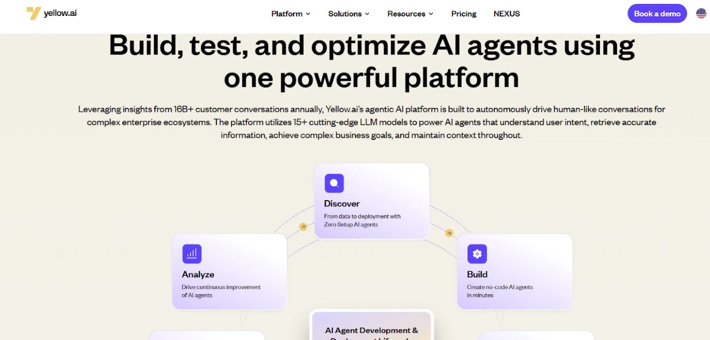 yellow.ai homepage