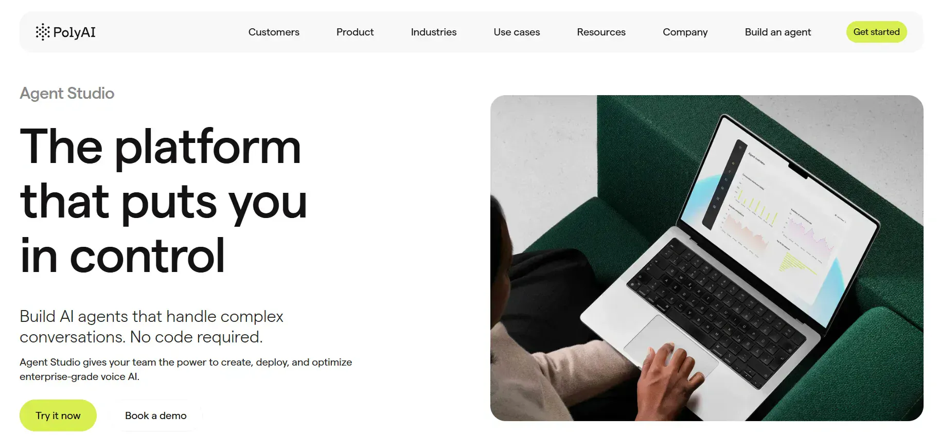 PolyAI enterprise voice AI homepage