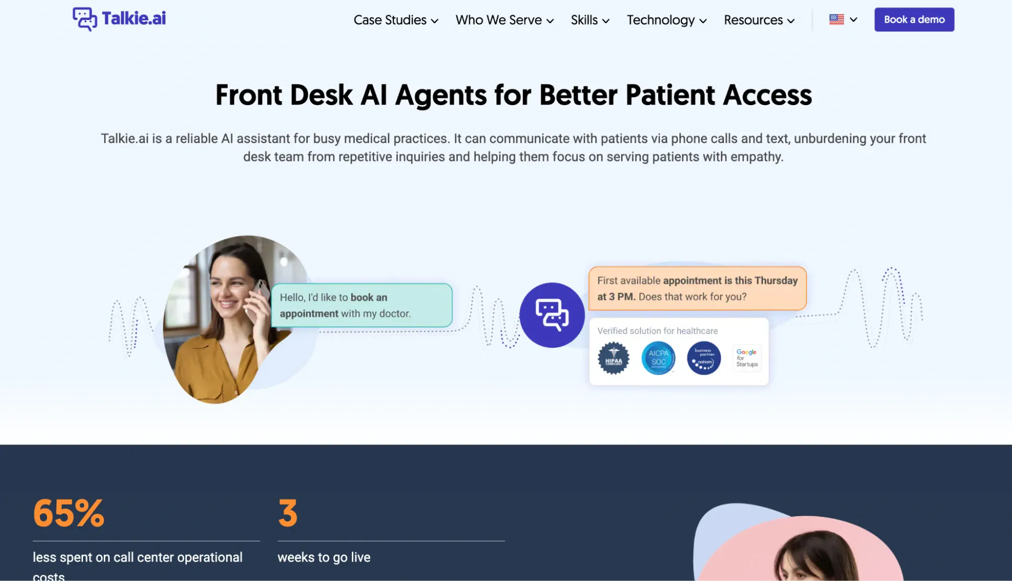 Talkie AI homepage