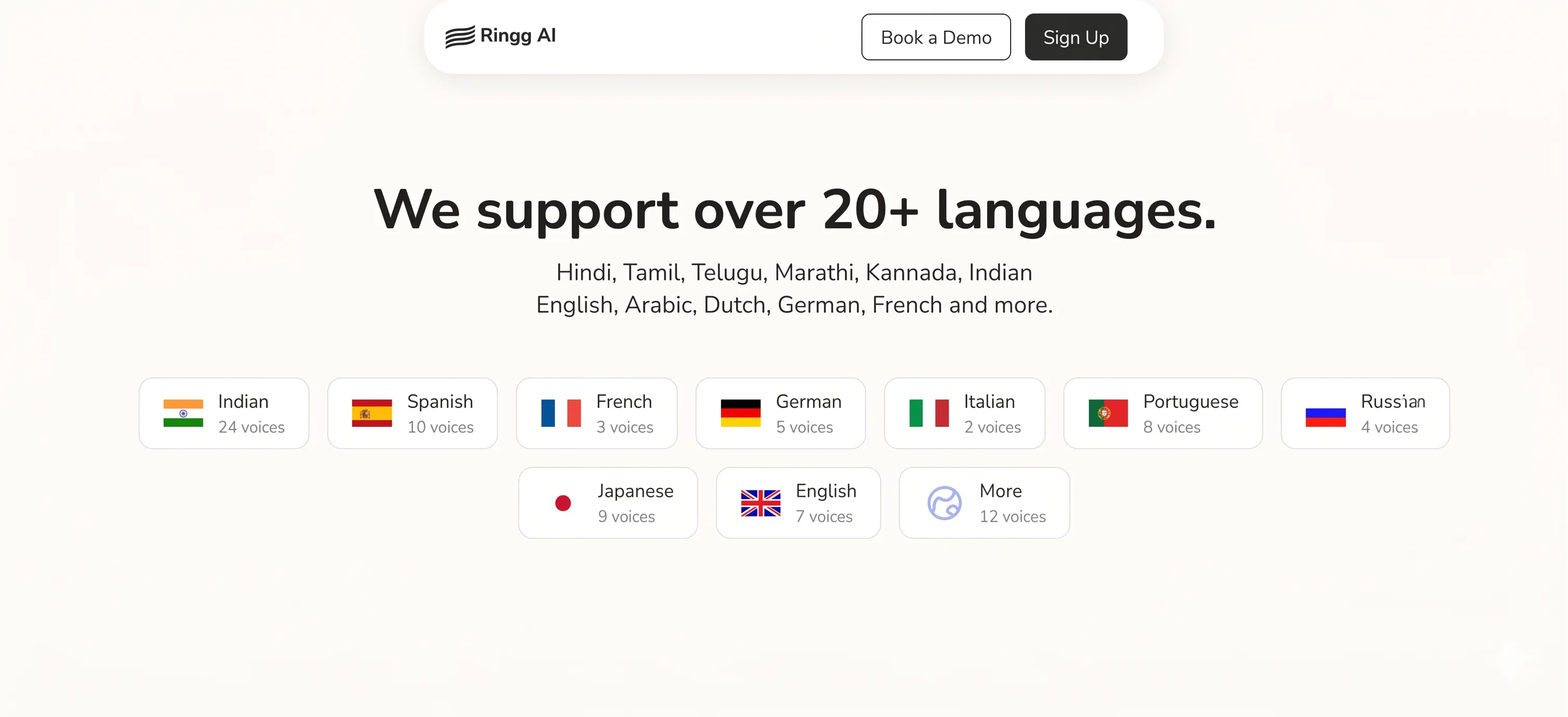 Ringg AI website