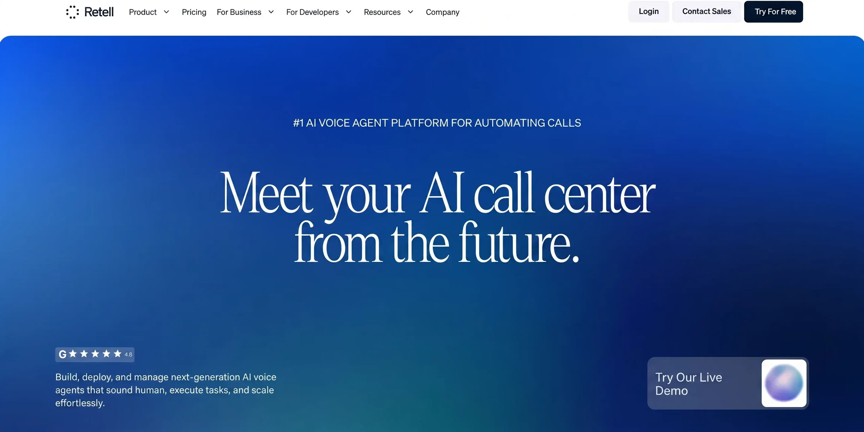 Retell AI website