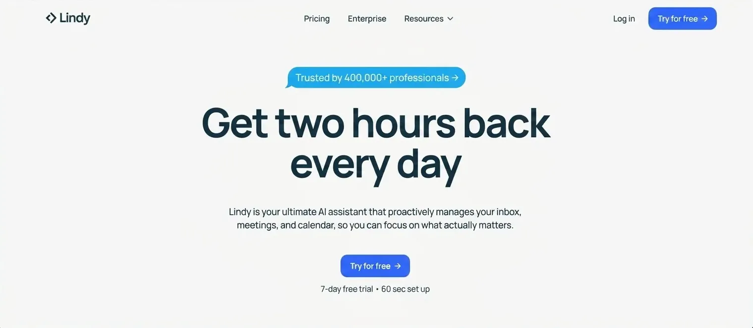 Lindy AI website
