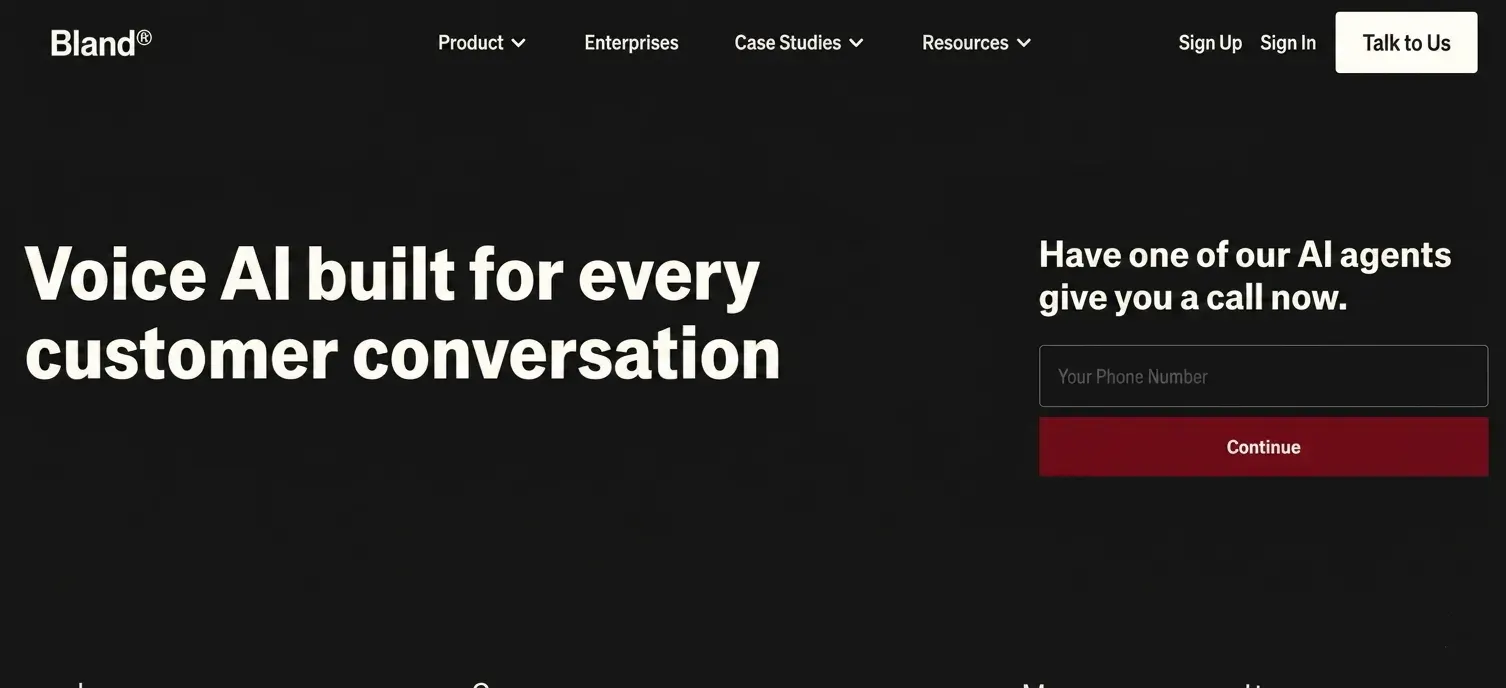 Bland AI website