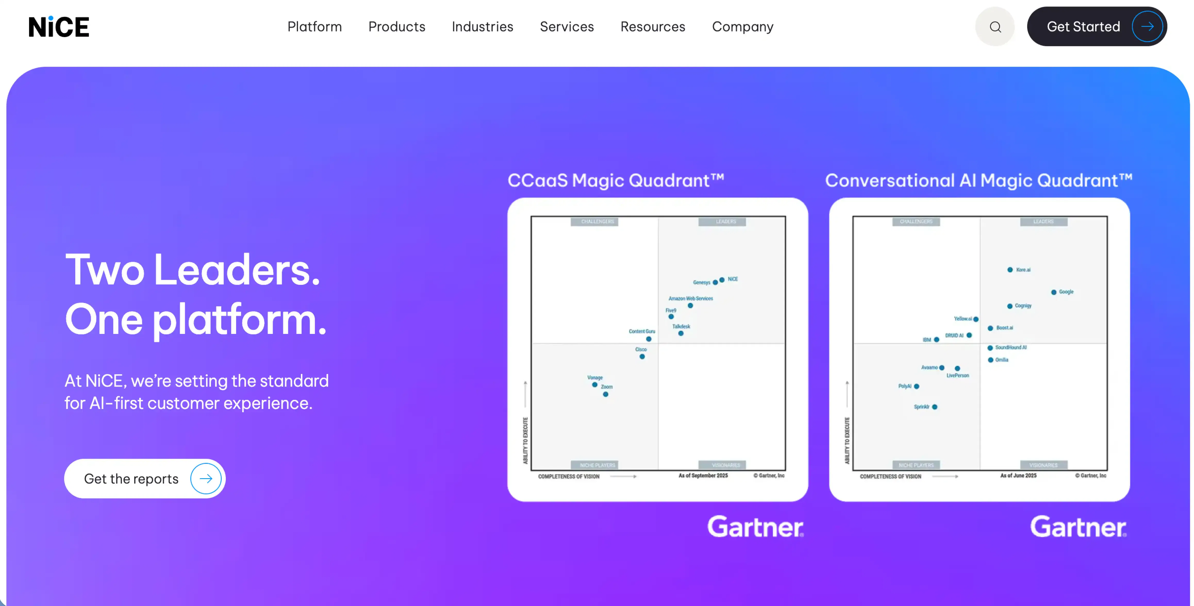 NICE CXone website
