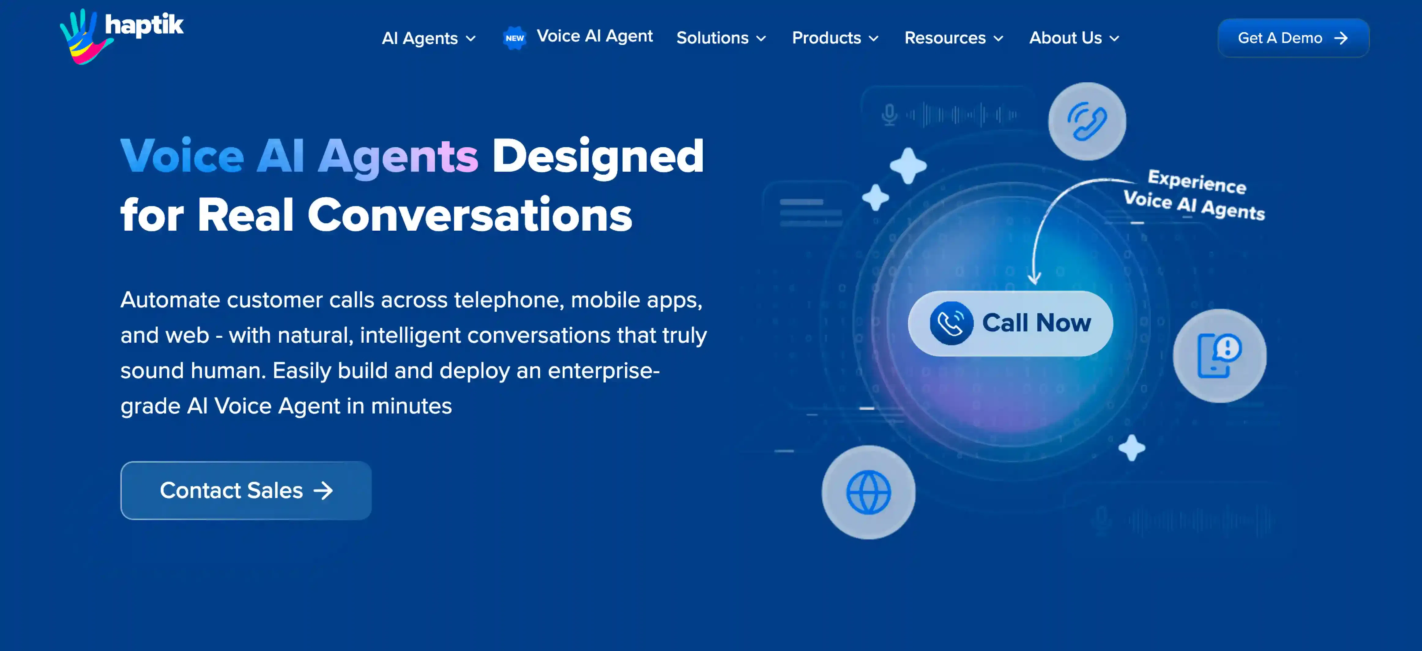 Haptik website homepage