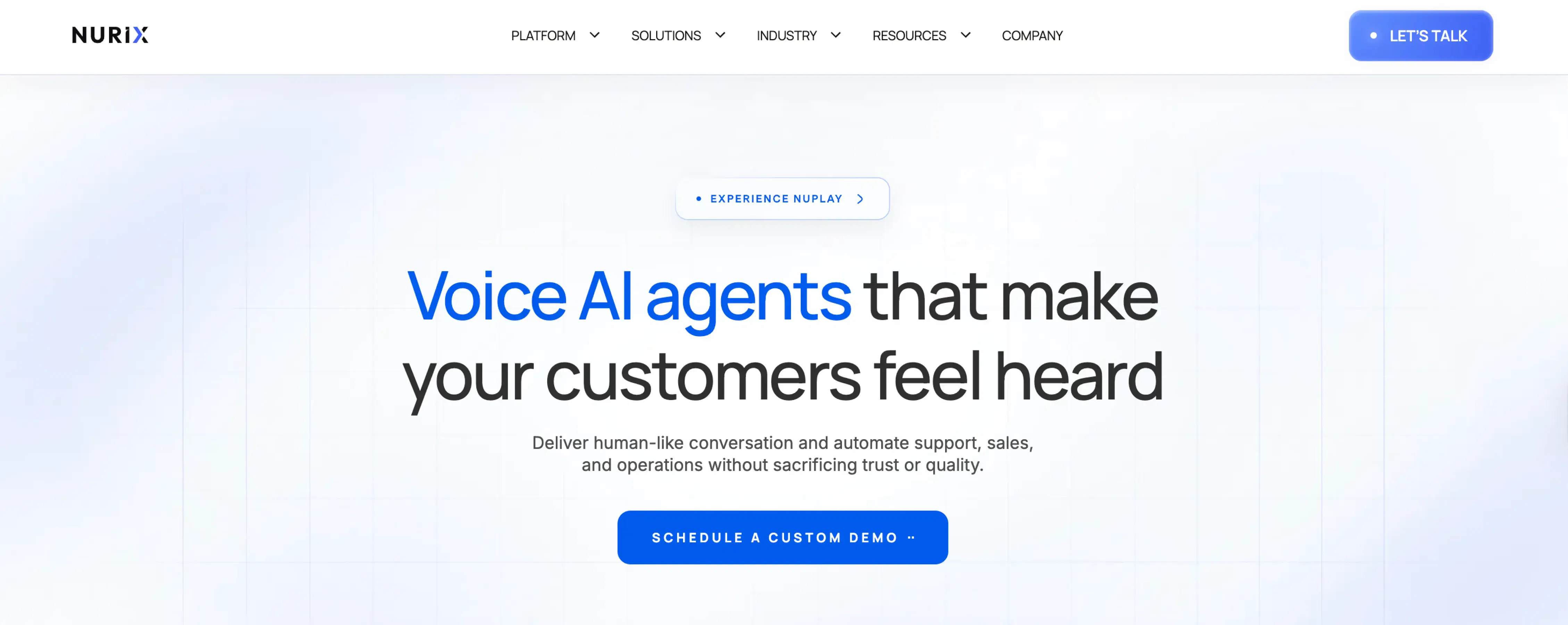 Nurix website homepage