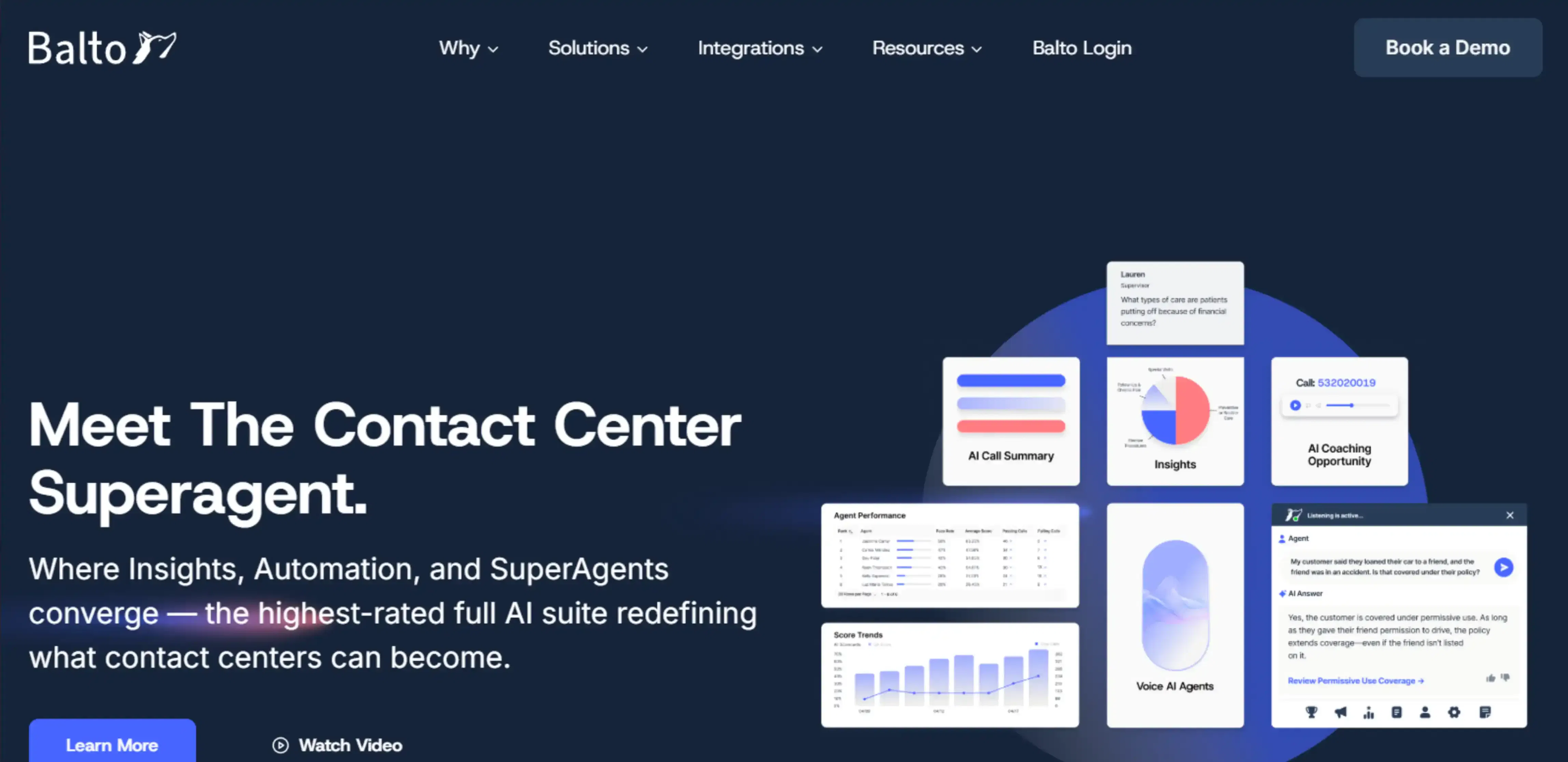 Balto real-time agent guidance platform screenshot