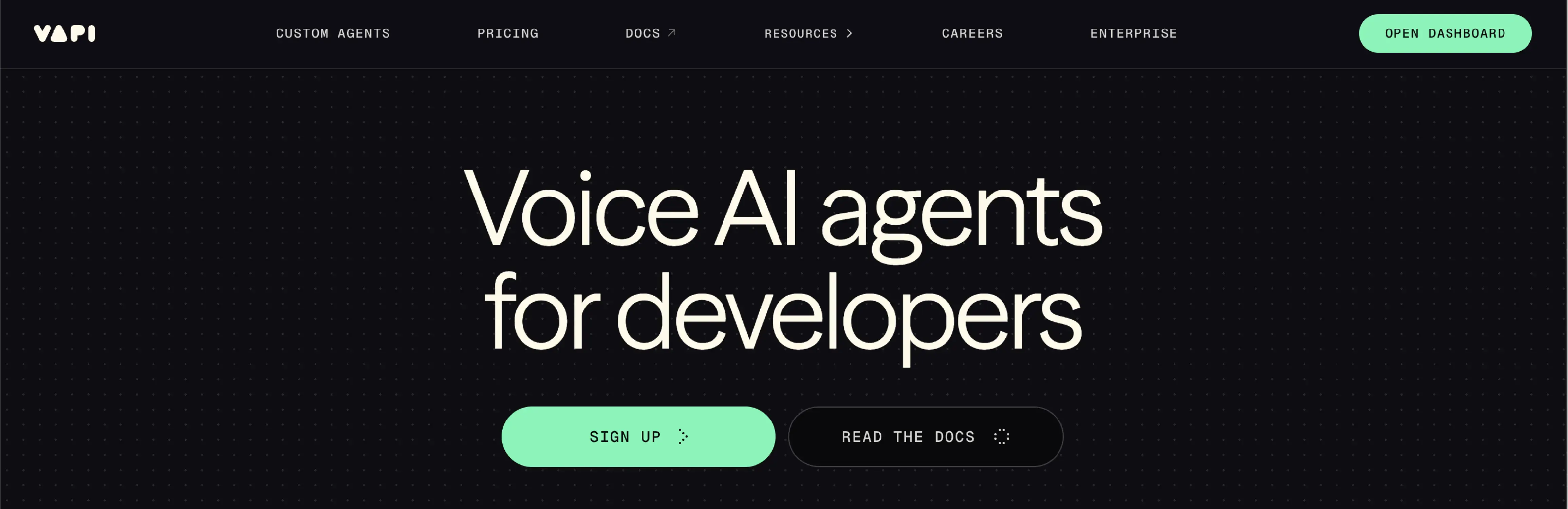 Vapi AI homepage