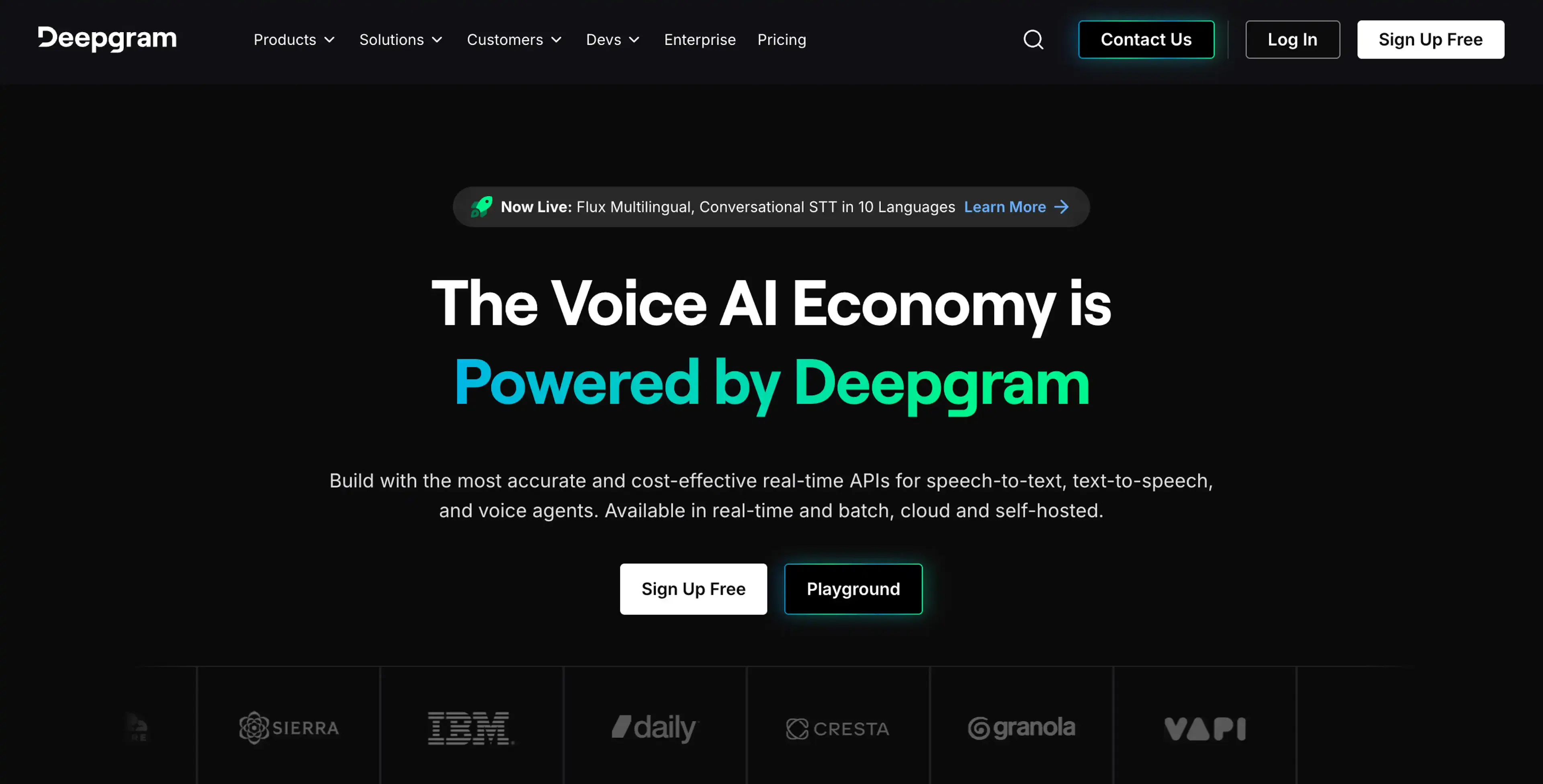 Deepgram Aura homepage
