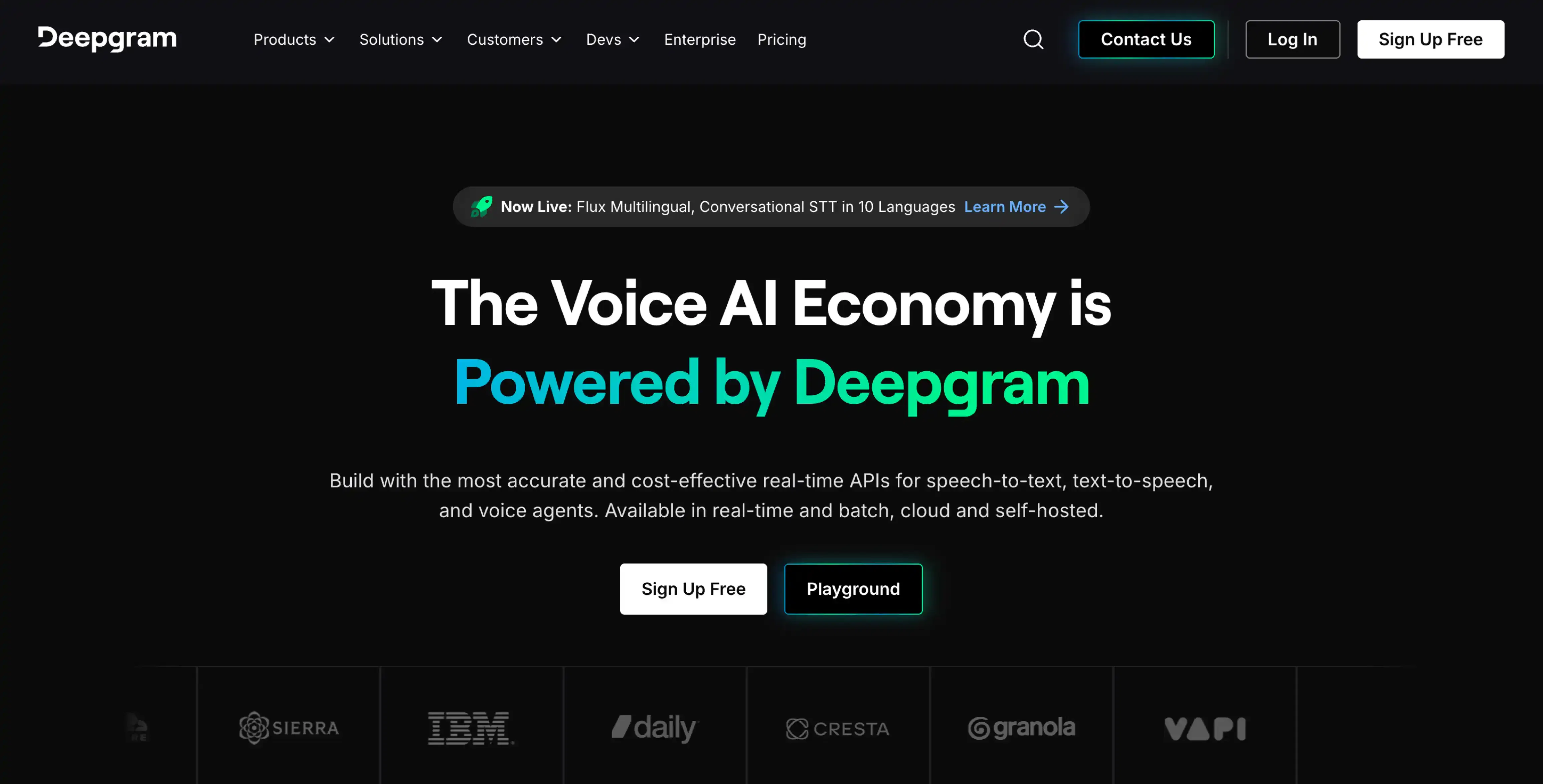 Deepgram Aura homepage