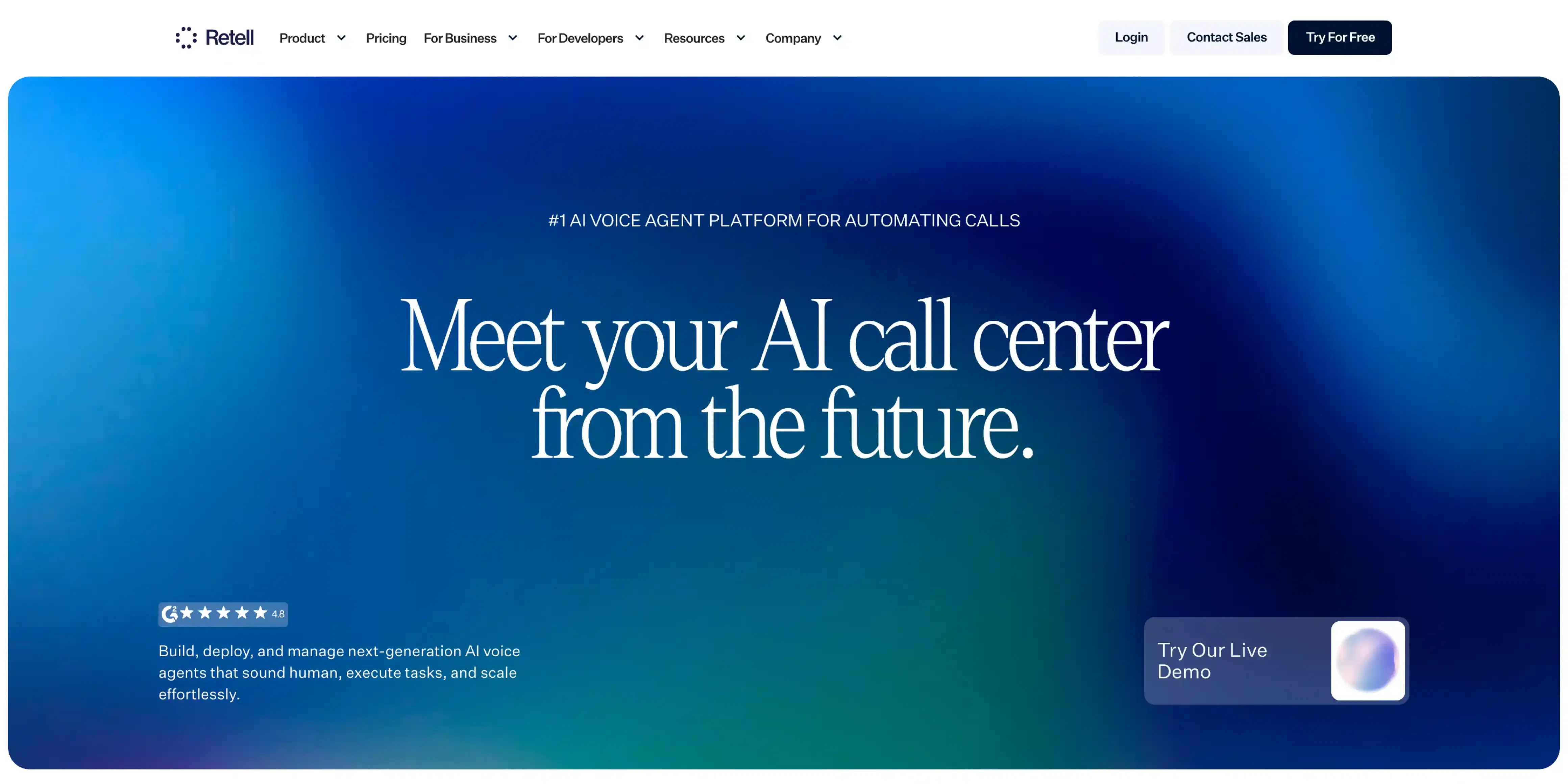 Screenshot of Retell AI developer documentation page