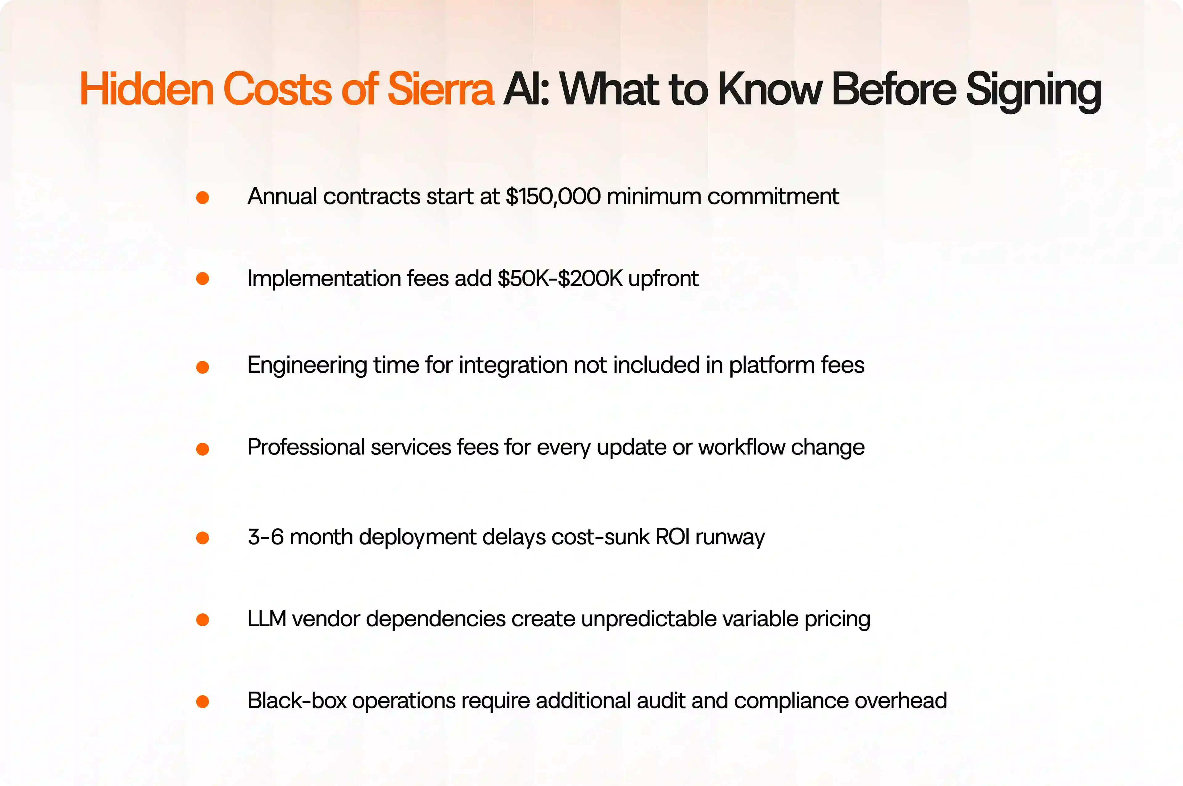 Seven hidden costs of Sierra AI enterprise deployment