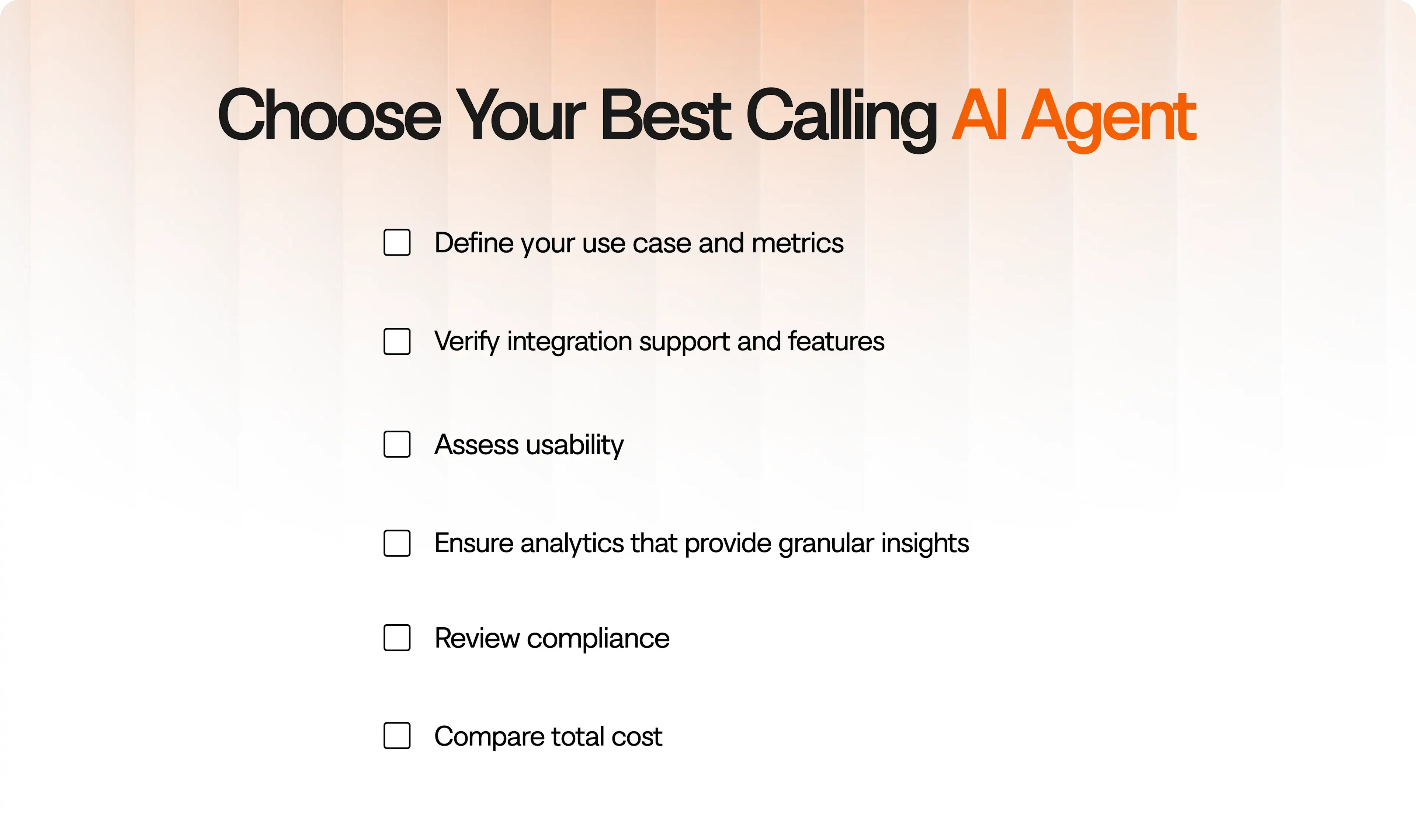 Checklist For Selecting The Best AI Calling Agent