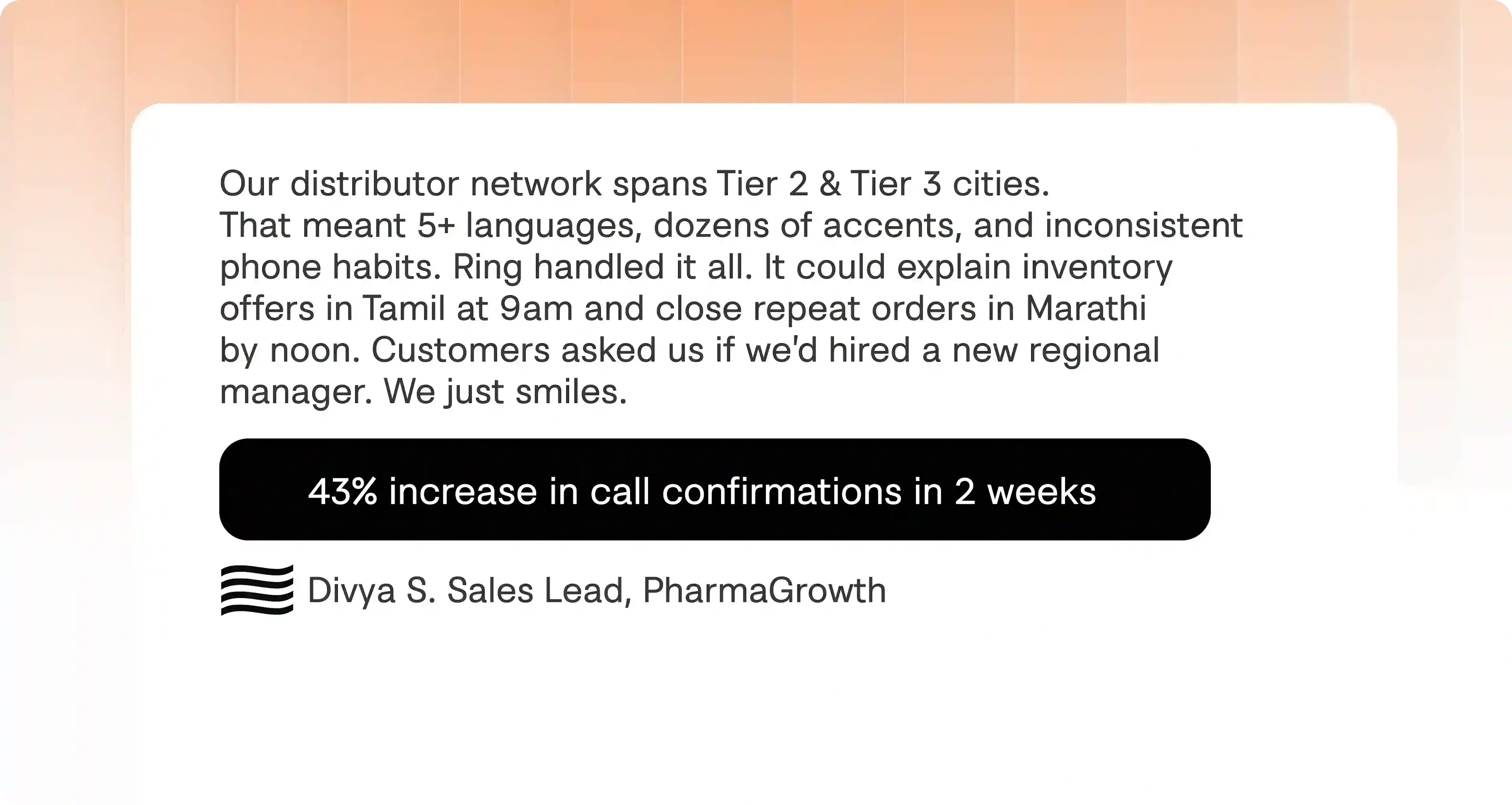 how PharmaGrowth automated sales with Ringg AI