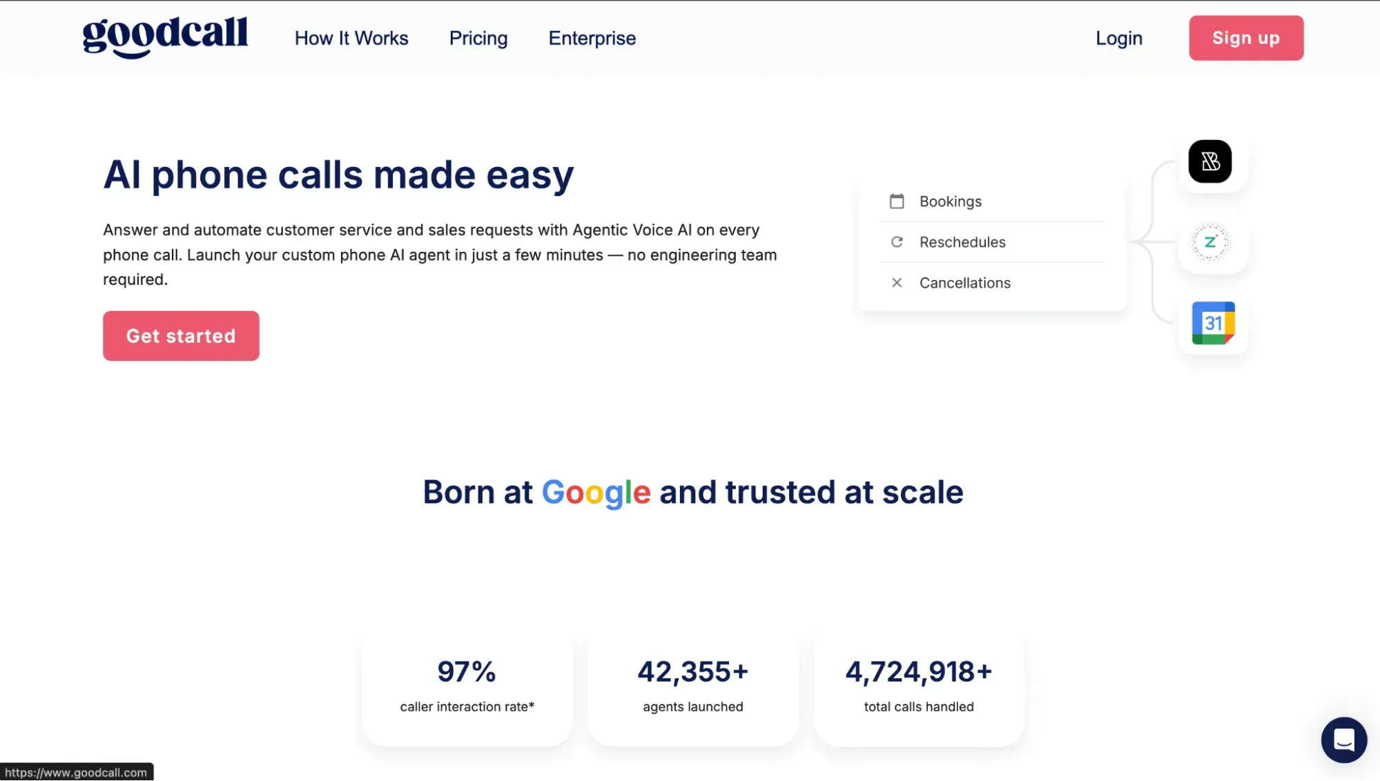 Goodcall home page