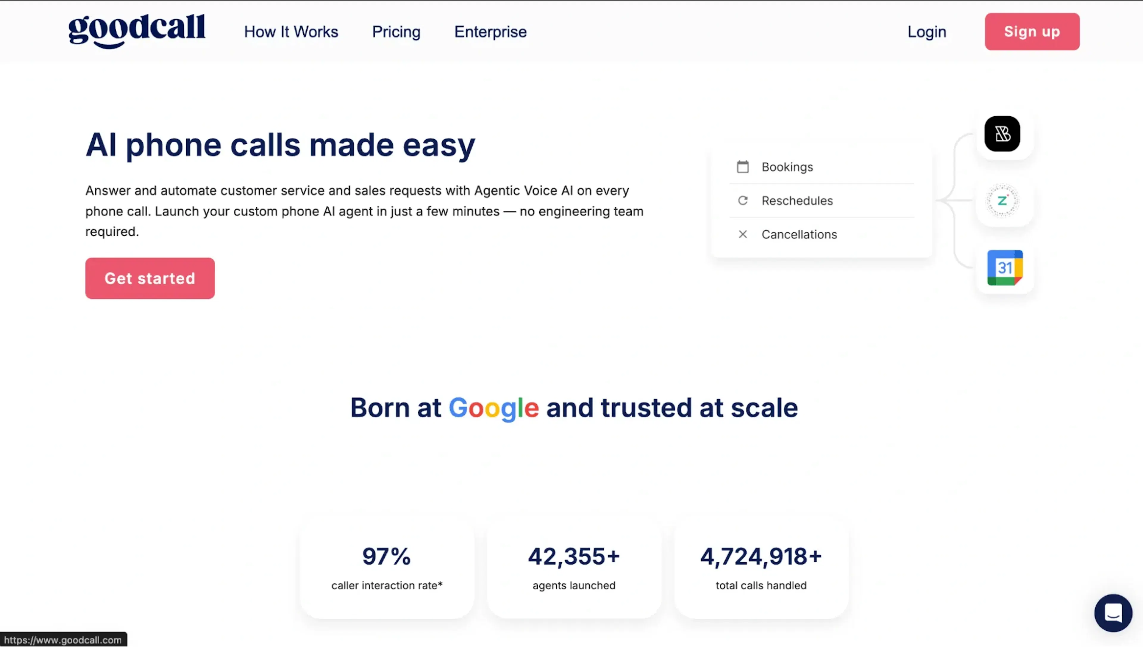 Goodcall home page