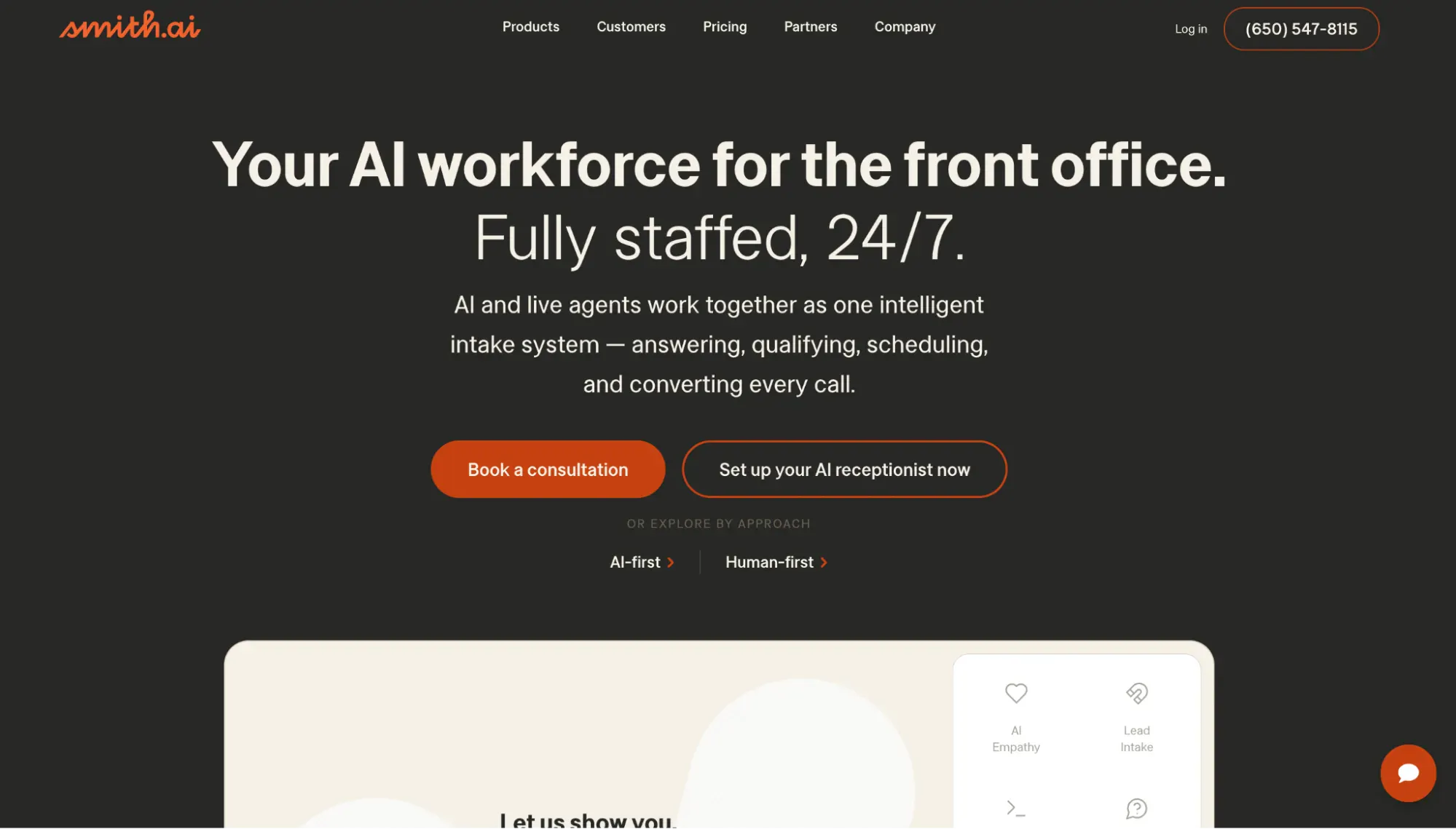 Smith AI homepage