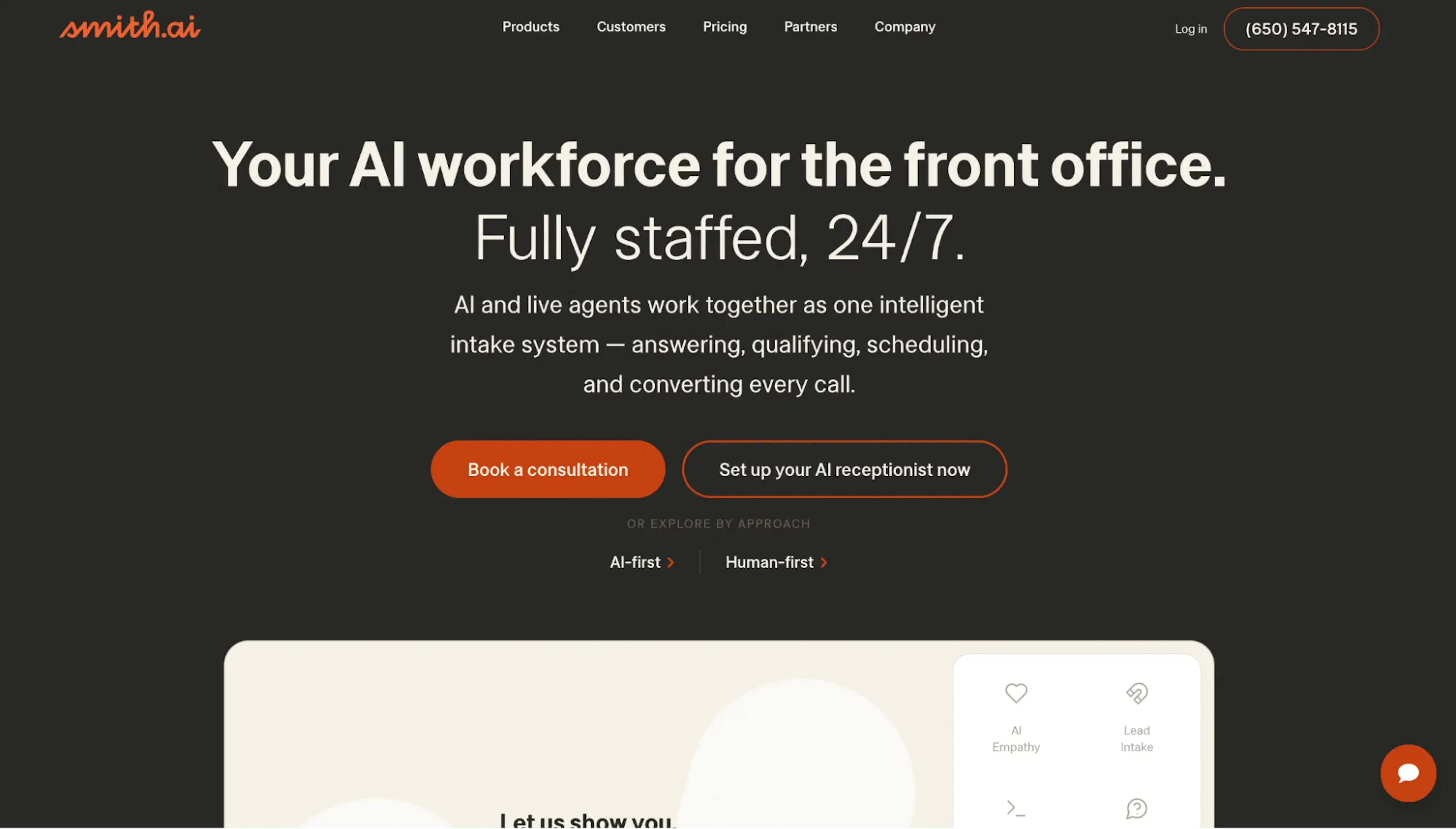Smith AI homepage
