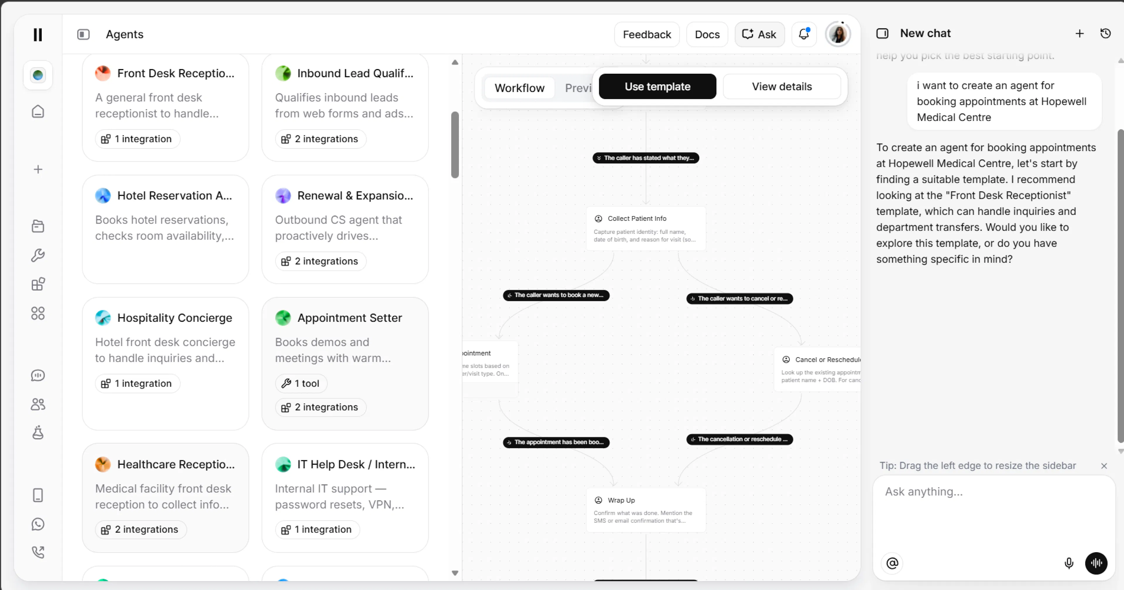 ElevenLabs voice generation library with an AI assistant chatbot