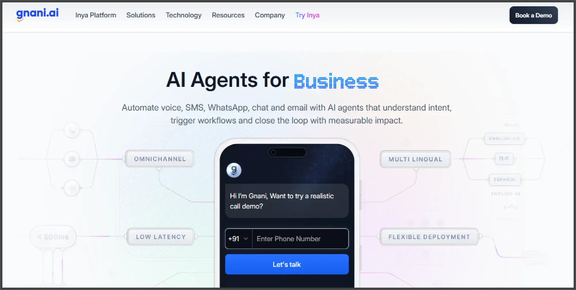 Gnani AI website