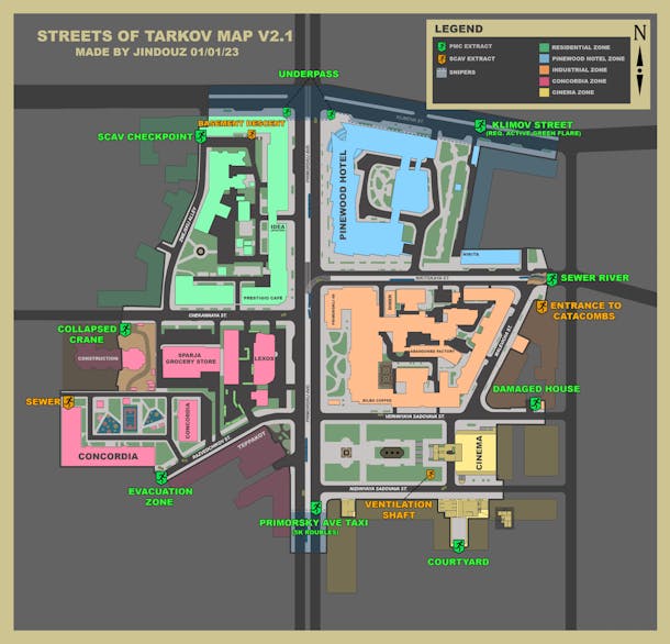 Escape From Tarkov Factory Map - EFT Loot and extraction points