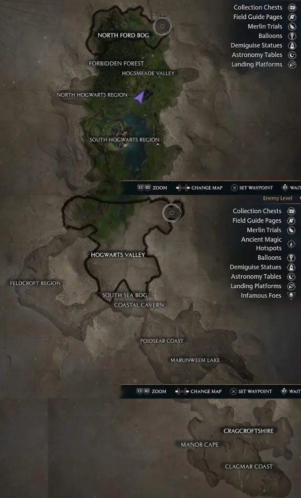 Hogwarts Legacy Map - All Locations (PT)