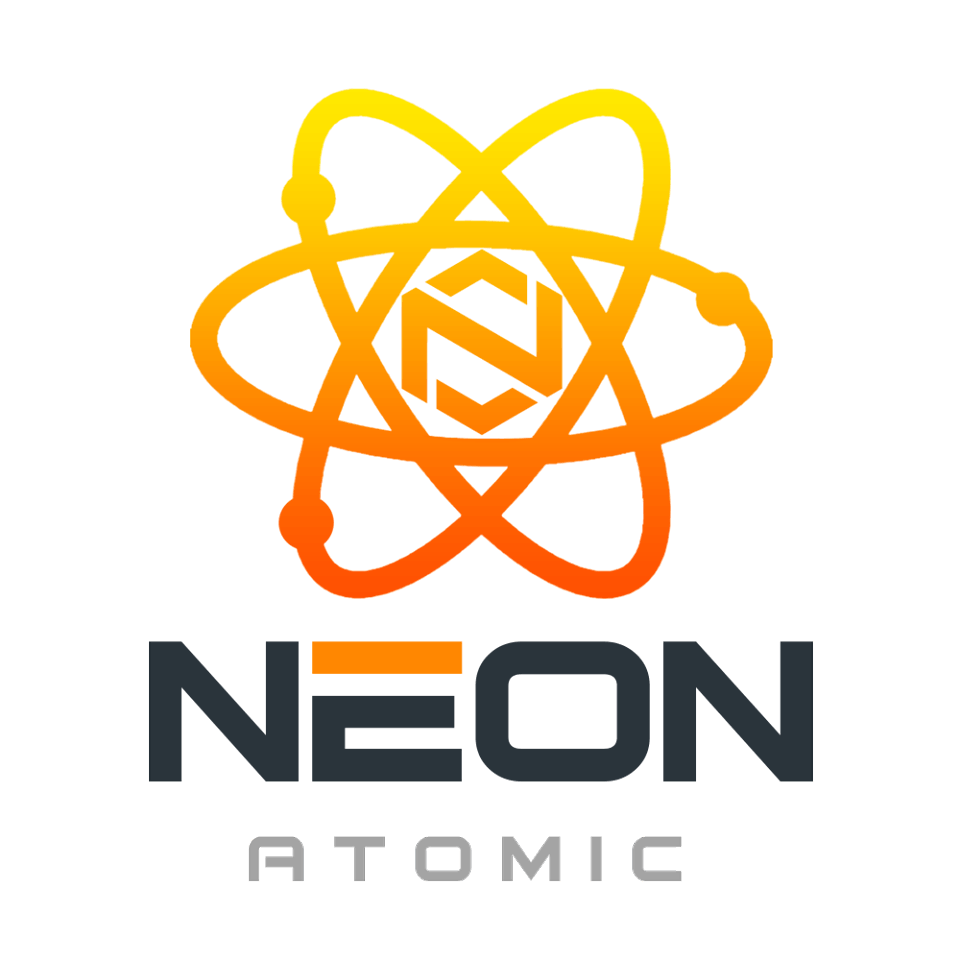 Neon Atomic. Atomic бренд. Atomic логотип.