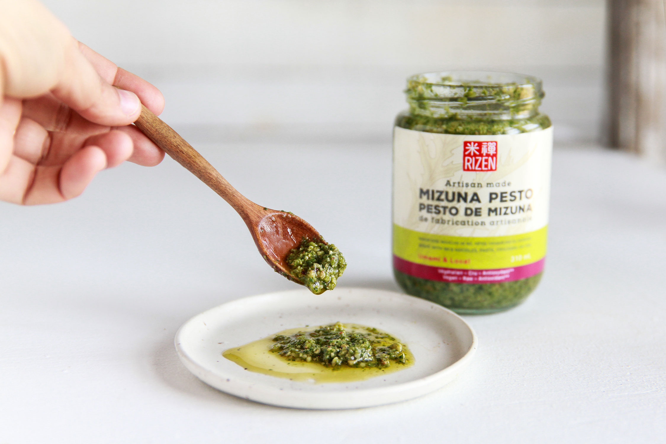 Pesto de mizuna