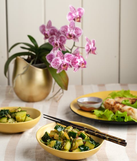 Salade de suyo et rhubarbe à l’asiatique - Le Rizen