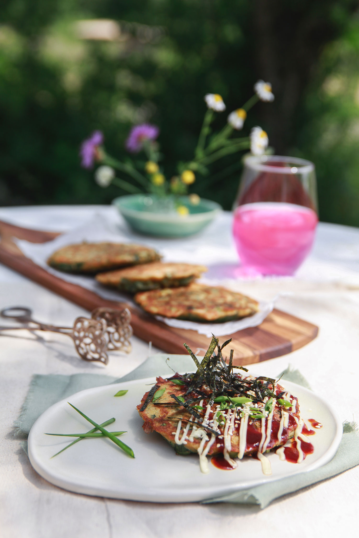 Okonomiyaki (crêpe japonnaise) au gai lan - Le Rizen