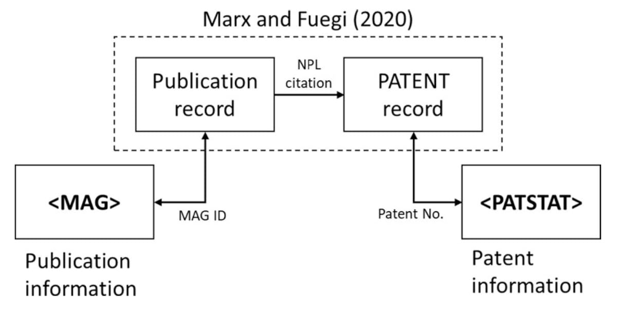 Overview how the dataset on patent citations to scientific publications has been generated.