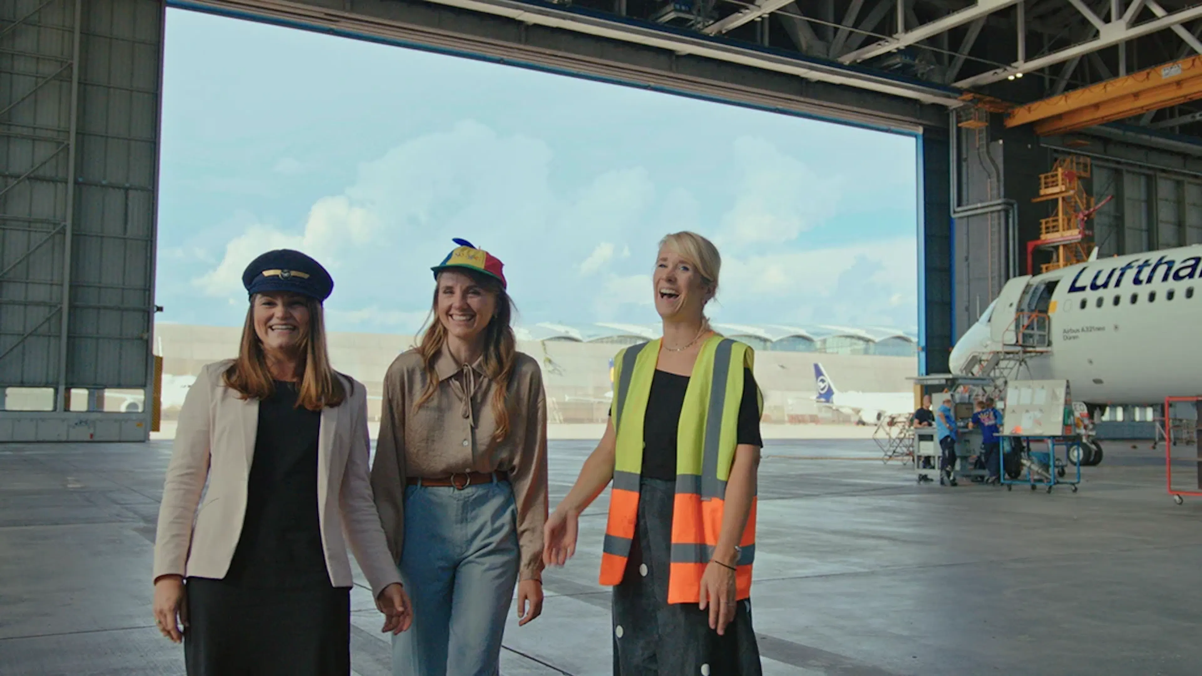women standing together smiling