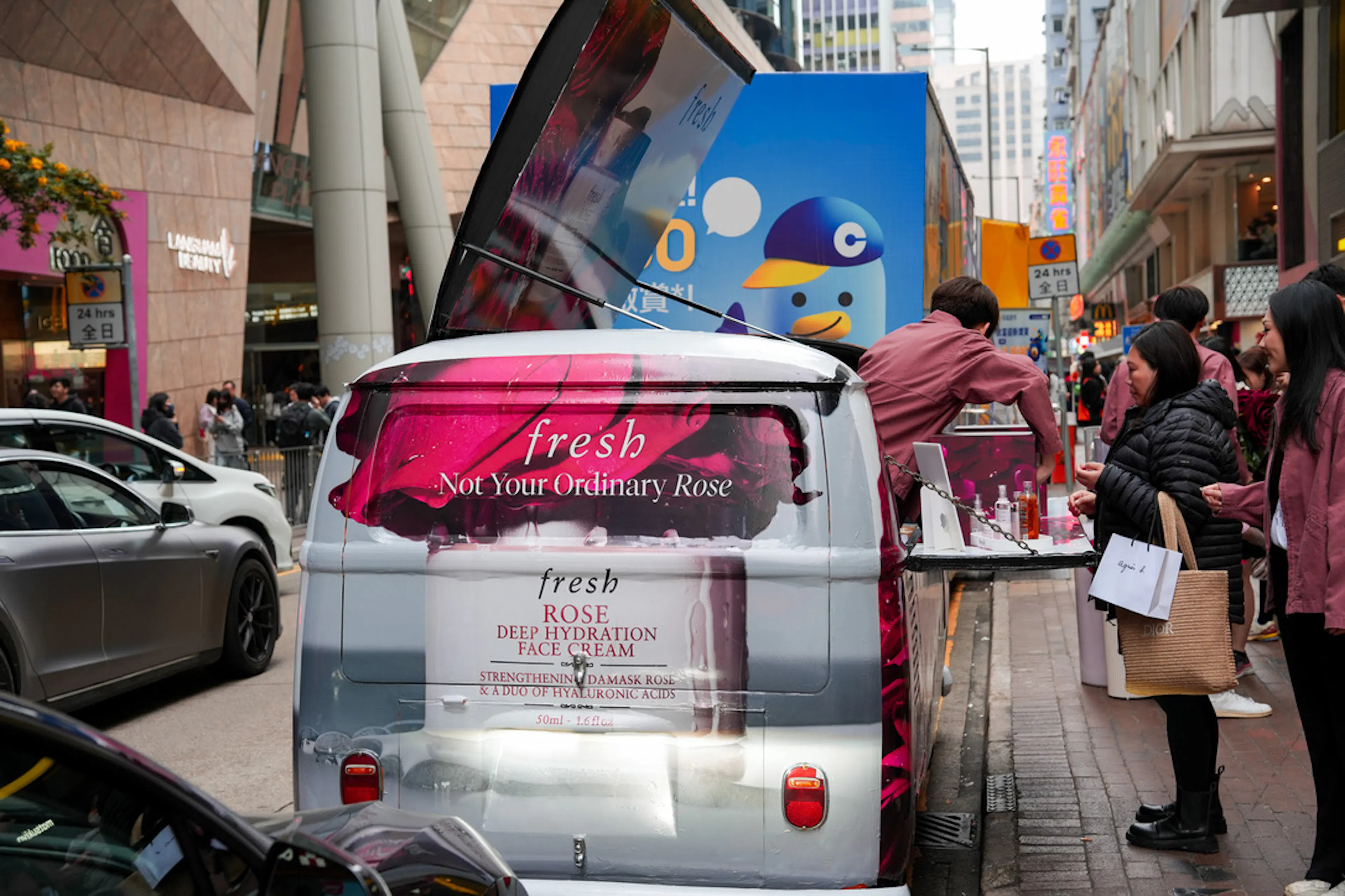 Back of fresh promo trucks 