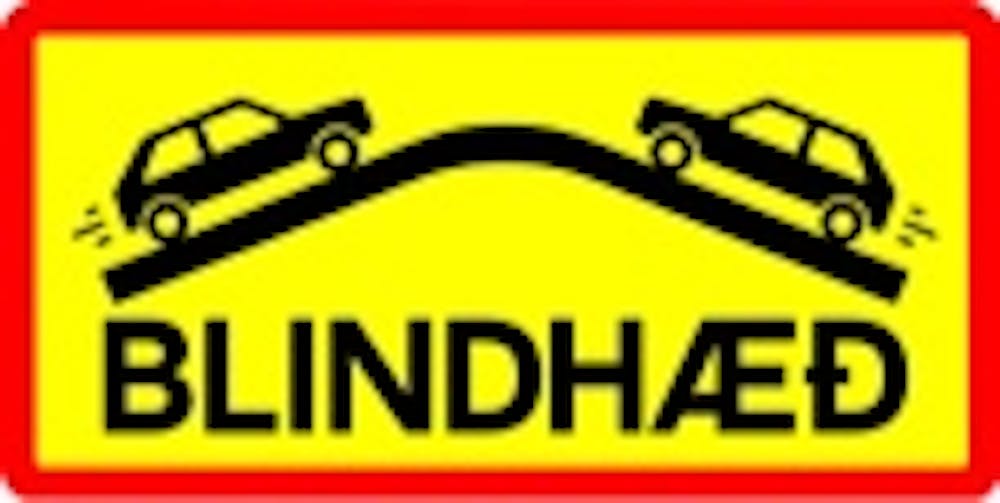 Verkeersbord IJsland blinde weg Verkeersbord IJsland blinde weg